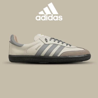 کفش کتانی مردانه و زنانه سامبا کرم طوسی قهوه ای ADIDAS Samba مدل 7296