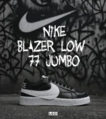 کفش نایک مردانه و زنانه مشکی سفید Nike Blazer Low 77 Jumbo مدل 6274 - Image 2