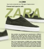 کفش کتانی کژوال مردانه سبز ZARA مدل 6775 - Image 2