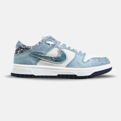کفش کتانی مردانه و زنانه سفید آبی NIKE dunk low steam puppet مدل 7221