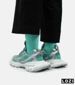 کفش کتانی مردانه و زنانه نقره ای سبز Balenciaga 3XL مدل 5135 - Image 6