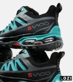 کفش کتانی مردانه و زنانه مشکی طوسی آبی Salomon Waterproof V.2 مدل 6718 - Image 3