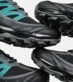 کفش کتانی مردانه و زنانه مشکی طوسی آبی Salomon Waterproof V.2 مدل 6718 - Image 5