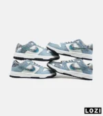 کفش کتانی مردانه و زنانه سفید آبی NIKE dunk low steam puppet مدل 7221 - Image 3