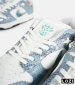 کفش کتانی مردانه و زنانه سفید آبی NIKE dunk low steam puppet مدل 7221 - Image 8