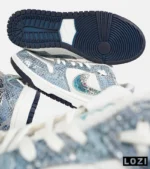 کفش کتانی مردانه و زنانه سفید آبی NIKE dunk low steam puppet مدل 7221 - Image 11