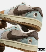 کفش کتانی مردانه و زنانه قهوه ای طوسی خردلی NIKE jordan Vodoo مدل 6193 - Image 4