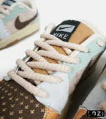 کفش کتانی مردانه و زنانه قهوه ای طوسی خردلی NIKE jordan Vodoo مدل 6193 - Image 8