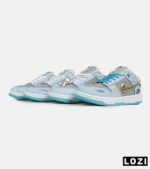 کفش کتانی مردانه و زنانه آبی طوسی طلایی نایک NIKE Dunk Low Remastered مدل 7325 - Image 6
