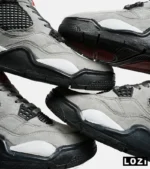 کتانی ساقدار مردانه طوسی مشکی Nike air jordan 4 مدل 5928 - Image 5