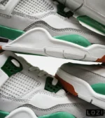 کتانی ساقدار زنانه و مردانه سفید طوسی سبز Nike air jordan 4 مدل 4829 - Image 6