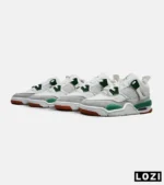 کتانی ساقدار زنانه و مردانه سفید طوسی سبز Nike air jordan 4 مدل 4829 - Image 7