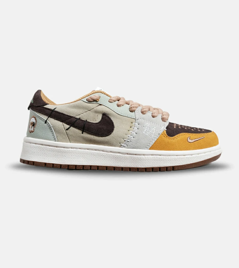DSC07507-43.webp کفش کتانی مردانه و زنانه قهوه ای طوسی خردلی NIKE jordan Vodoo مدل 6193 - Image 1