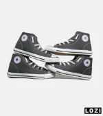 کفش کتانی ساقدار مردانه و زنانه طوسی All STAR مدل 7087 - Image 2