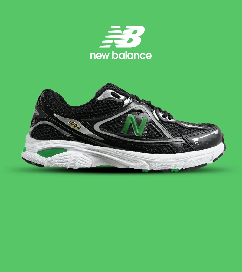 SGrd کفش کتانی مردانه و زنانه مشکی سبز NEW BALANCE 1064 V.2 مدل 6361 - Image 1