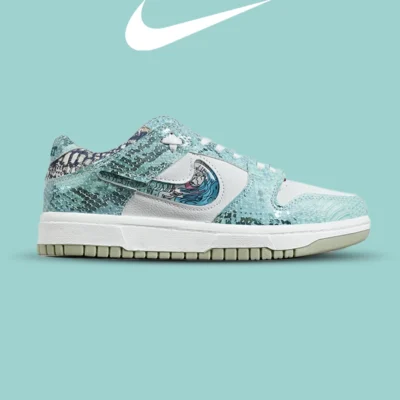 کفش کتانی مردانه و زنانه آبی سفید NIKE dunk low steam puppet مدل 7225