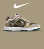 کفش کتانی مردانه و زنانه کرم سبز طلایی نایک NIKE Dunk Low Remastered مدل 7327