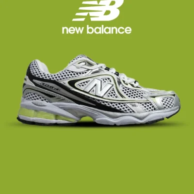 کفش کتانی مردانه و زنانه سفید نقره ای لیمویی NEW BALANCE 1064 مدل 5626