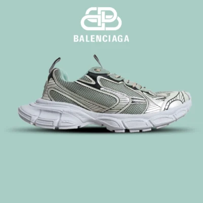 کفش کتانی مردانه و زنانه سبز نقره ای Balenciaga 3XL مدل 6023