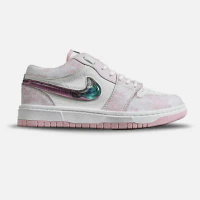 کفش کتانی زنانه صورتی سفید نایک NIKE dunk low steam puppet مدل 8100