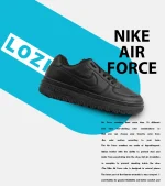 کفش کتانی مردانه و زنانه مشکی نایک NIKE AIR FORCE مدل 2093 - تصویر 2