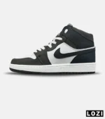 کفش کتانی مردانه و زنانه ساقدار سفید سرمه ای طوسی NIKE jordan 1 مدل 8285 - Image 2