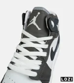 کفش کتانی مردانه و زنانه ساقدار سفید سرمه ای طوسی NIKE jordan 1 مدل 8285 - Image 5