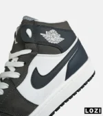 کفش کتانی مردانه و زنانه ساقدار سفید سرمه ای طوسی NIKE jordan 1 مدل 8285 - Image 7