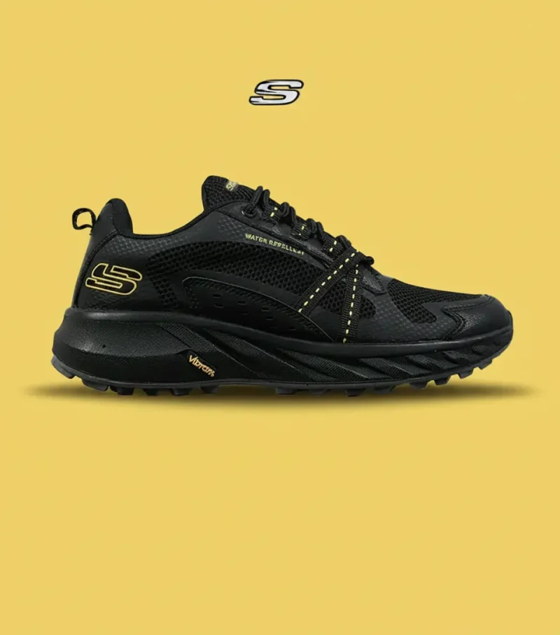 274ls4jm کفش کتانی طبی ورزشی مشکی زرد SKECHERS Water Repellent مدل 8710 - Image 1