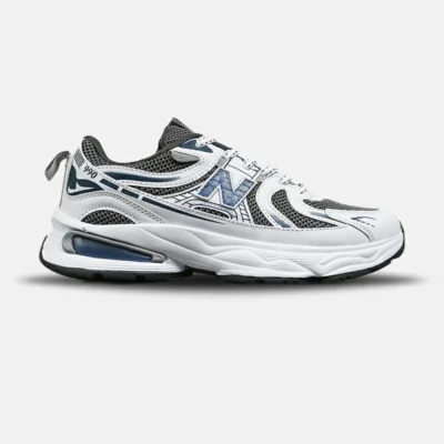 کفش کتانی مردانه و زنانه سفید طوسی آبی NEW BALANCE 990 مدل 8516