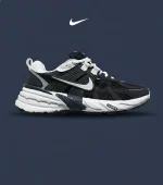 کفش کتانی مردانه و زنانه سرمه ای سفید  Nike Cushlon V2K مدل 8359