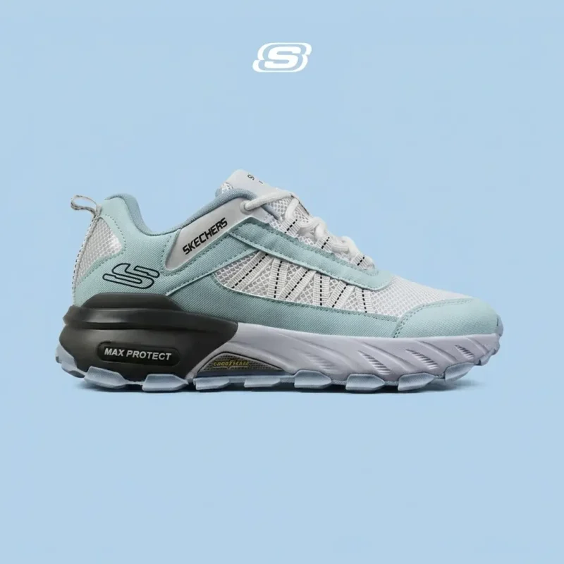 کفش کتانی طبی ورزشی آبی سفید SKECHERS max protect مدل 8556 - Image 1