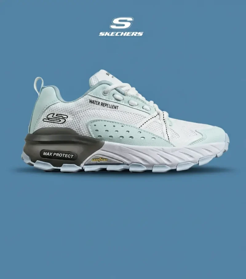 tz85jul9 کفش کتانی طبی ورزشی آبی سفید SKECHERS max protect v.2 مدل 8081 - Image 1