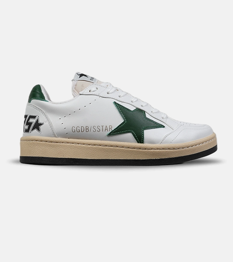 9140-0 کتانی کژوال گلدن گوس سفید سبز مردانه و زنانه | مدل 9140 | کفش اسپرت Golden Goose - Image 1