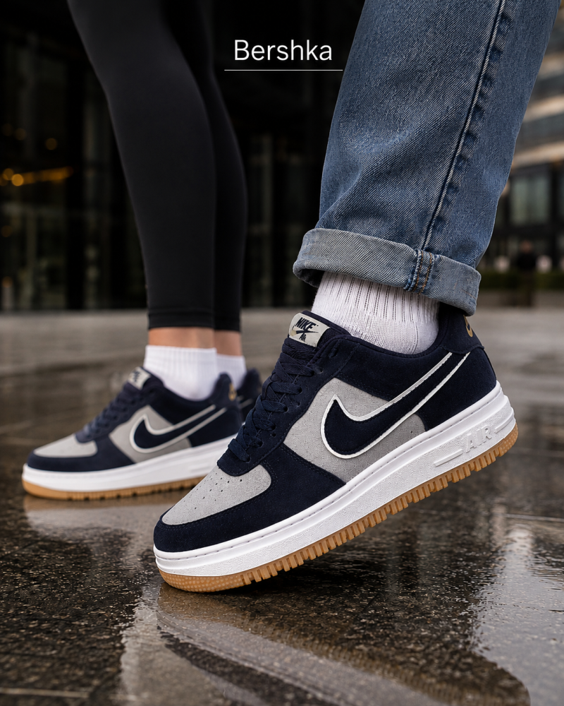 کفش نایک ایر فورس سرمه‌ای طوسی مردانه و زنانه | مدل 8829 | کتانی اسپرت Nike Air Force - Image 2